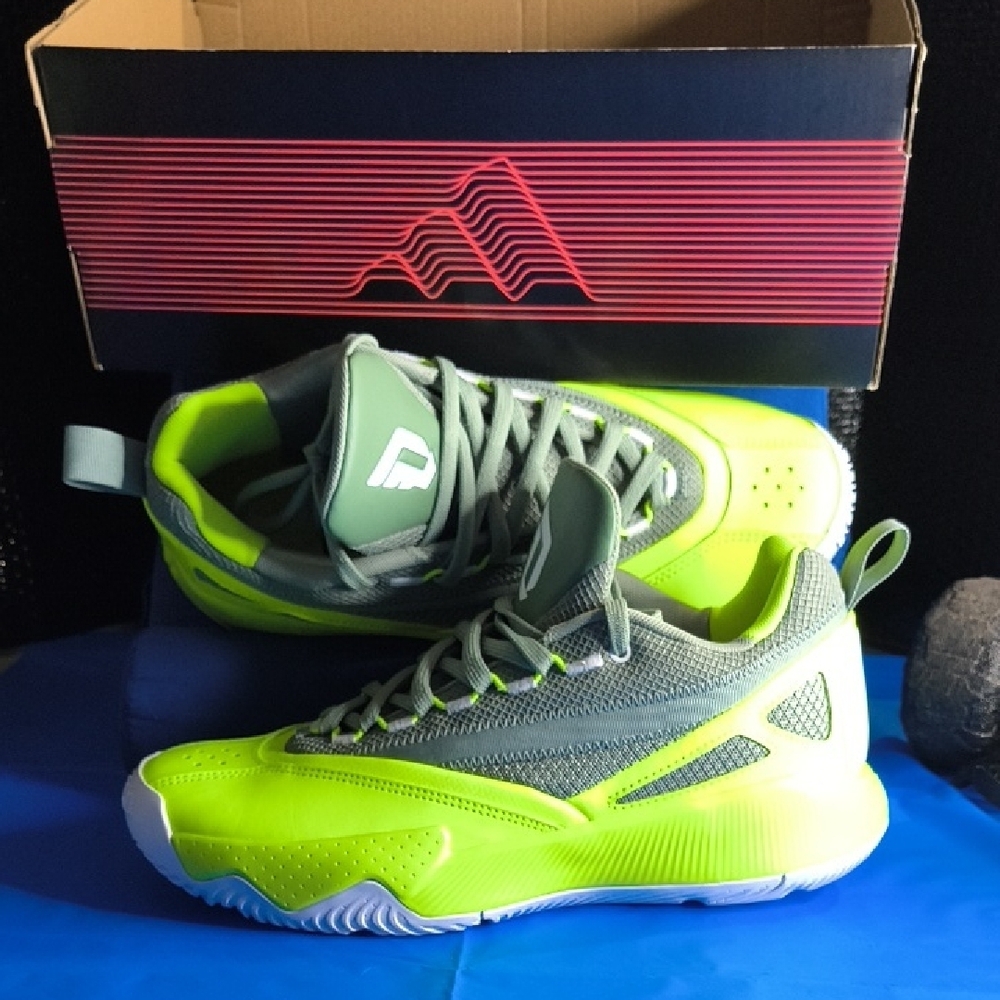 Neon Green and Gray Athletic Sneakers